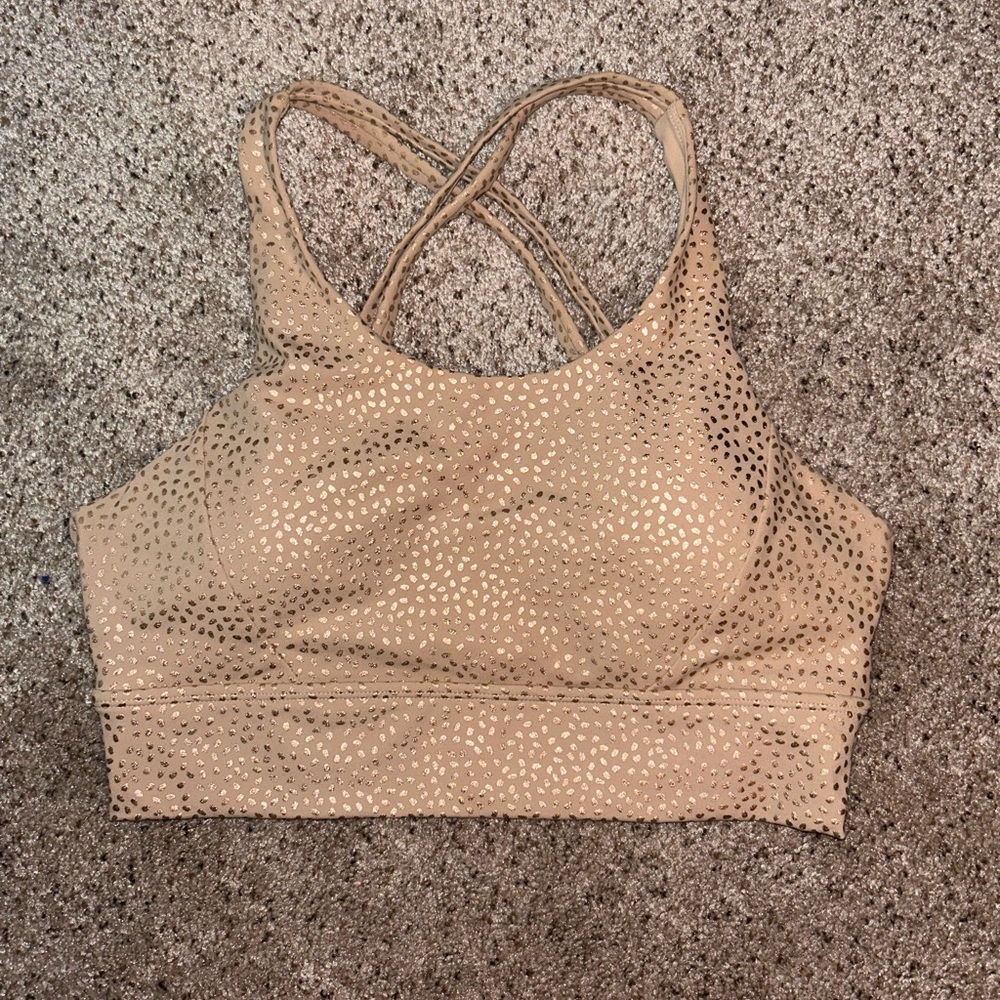 Buffbunny Rosa Sports Bra - Beige/Gold Bossy Size large